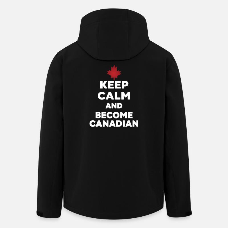 Keep Calm Become Canadian - Veste softshell homme en polyester recyclé Stanley/Stella - noir