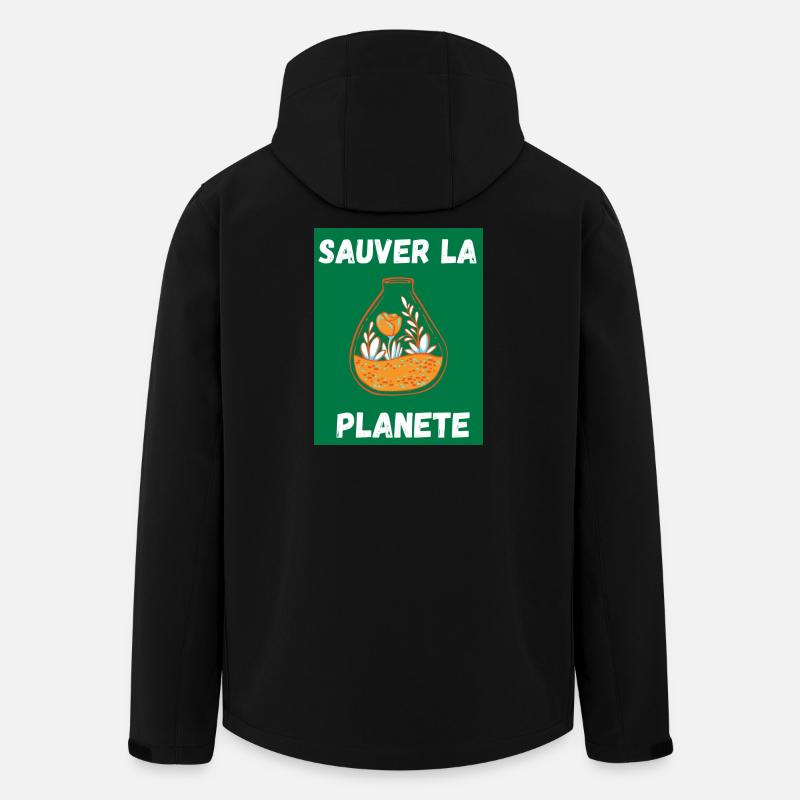 JOUR DE LA TERRE,ECOLOGIE,PLANETE,ENVIRONNEMENT - Veste softshell homme en polyester recyclé Stanley/Stella - noir