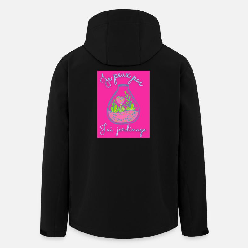 JE PEUX PAS,PRINTEMPS,JARDINAGE,RETRAITE,PRINTEMPS - Veste softshell homme en polyester recyclé Stanley/Stella - noir