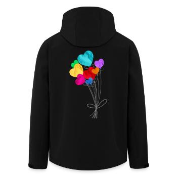 Strauß herzförmiger Luftballons - Recycelte Männer Softshell-Jacke von Stanley/Stella - Schwarz - Hinten - AI Model Male 185 light (185cm)