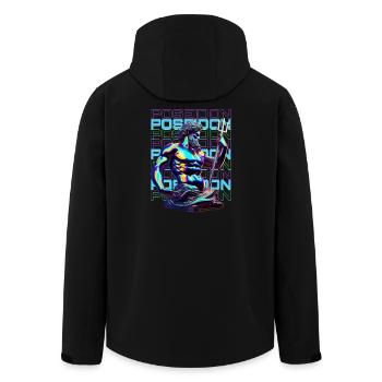 Neon Poseidon Trident - Men’s Recycled Softshell Jacket by Stanley/Stella - black - Back - AI Model Male 185 light (185cm)