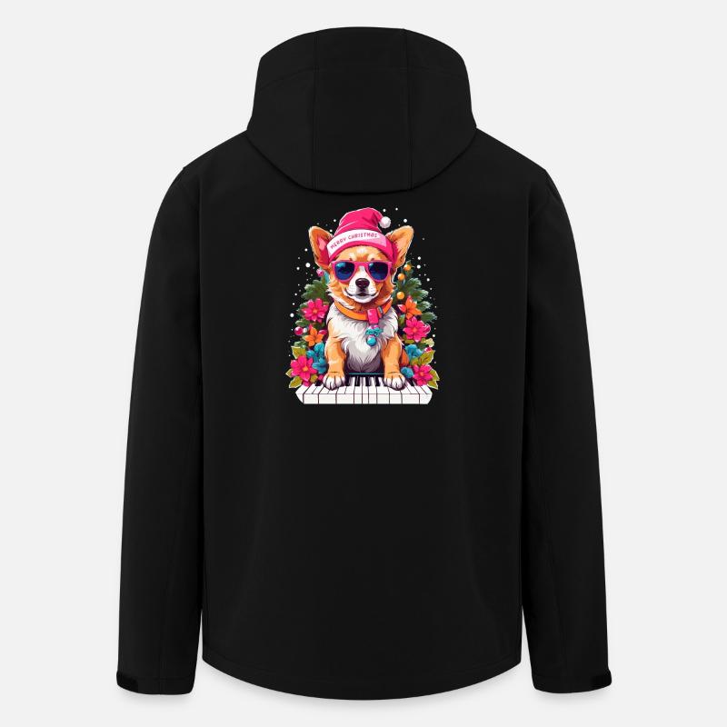 Hund mit Piano - Recycelte Männer Softshell-Jacke von Stanley/Stella - Schwarz