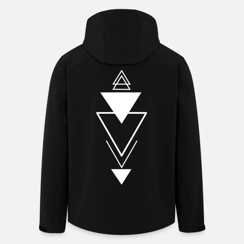 Symbole triangulaire (blanc) - Veste softshell homme en polyester recyclé Stanley/Stella - noir
