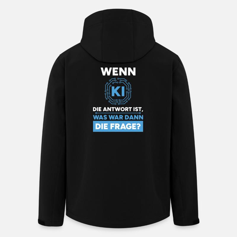 Künstliche Intelligenz Frage Antwort Spruch - Recycelte Männer Softshell-Jacke von Stanley/Stella - Schwarz