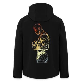 Vintage Boxer - Recycelte Männer Softshell-Jacke von Stanley/Stella - Schwarz - Hinten - AI Model Male 185 light (185cm)