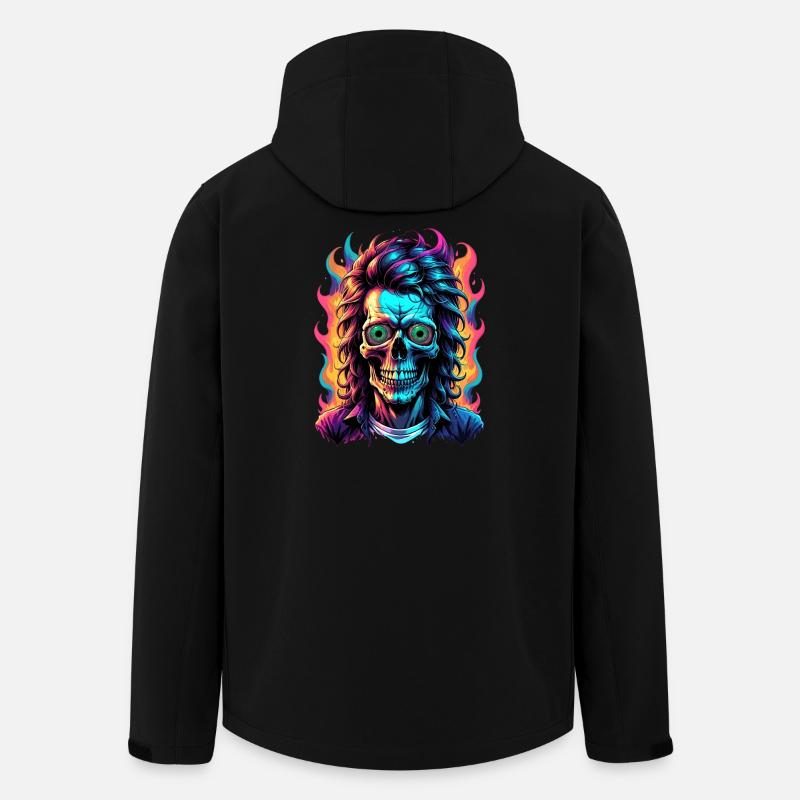 Neonschädel mit leuchtenden Flammen - Recycelte Männer Softshell-Jacke von Stanley/Stella - Schwarz
