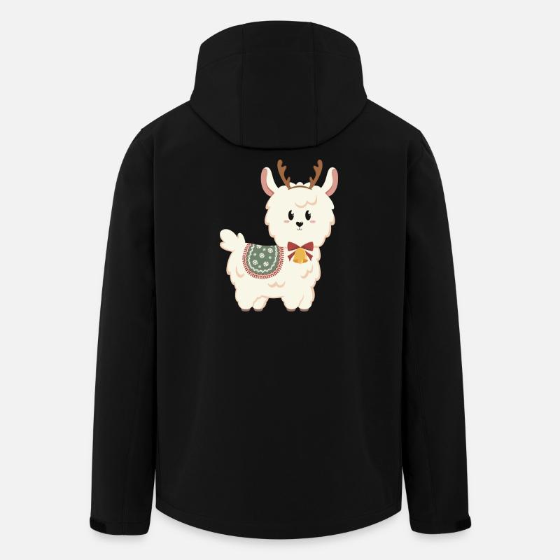 Alpaga blanc pour Noël - Veste softshell homme en polyester recyclé Stanley/Stella - noir