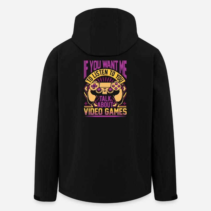 Gamer - Parlez de jeu vidéo - Veste softshell homme en polyester recyclé Stanley/Stella - noir