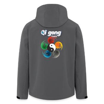 Yin Yang Fünf Elemente Qi Gong Fieber Design - Recycelte Männer Softshell-Jacke von Stanley/Stella - Anthrazit - Hinten - AI Model Male 185 light (185cm)