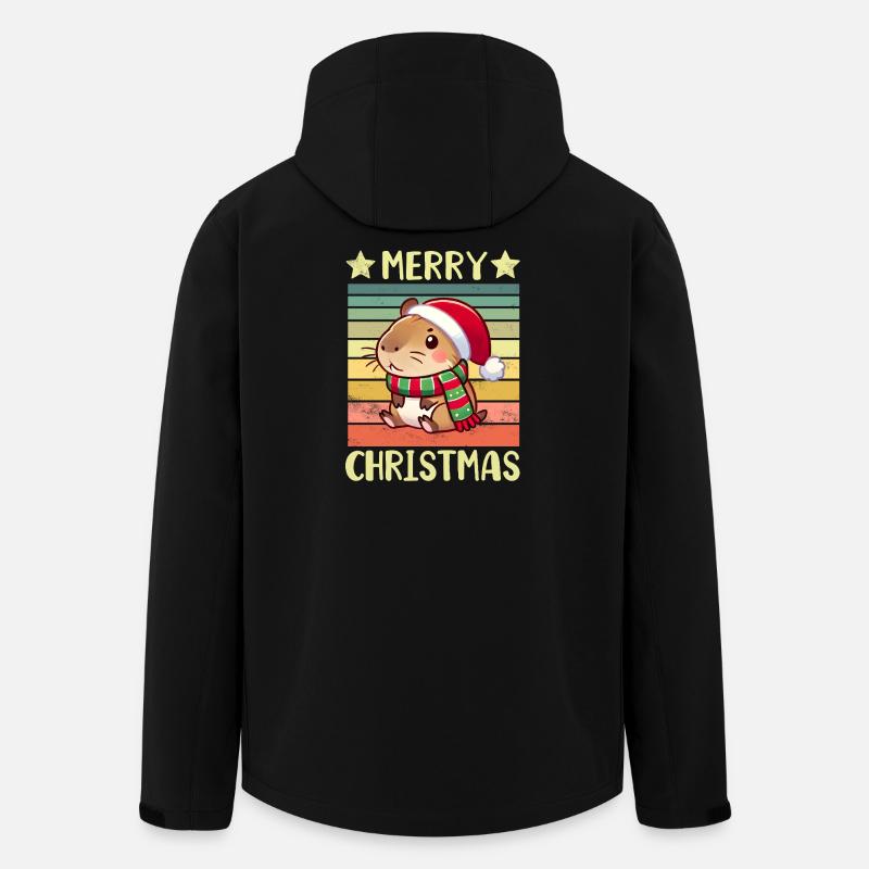 Capybara Weihnachten - Recycelte Männer Softshell-Jacke von Stanley/Stella - Schwarz