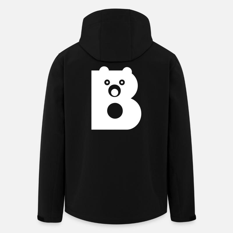 B Letter white Vectorgraphic - Men’s Recycled Softshell Jacket by Stanley/Stella - black