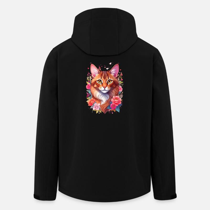 Somali Cat Portrait - Men’s Recycled Softshell Jacket by Stanley/Stella - black