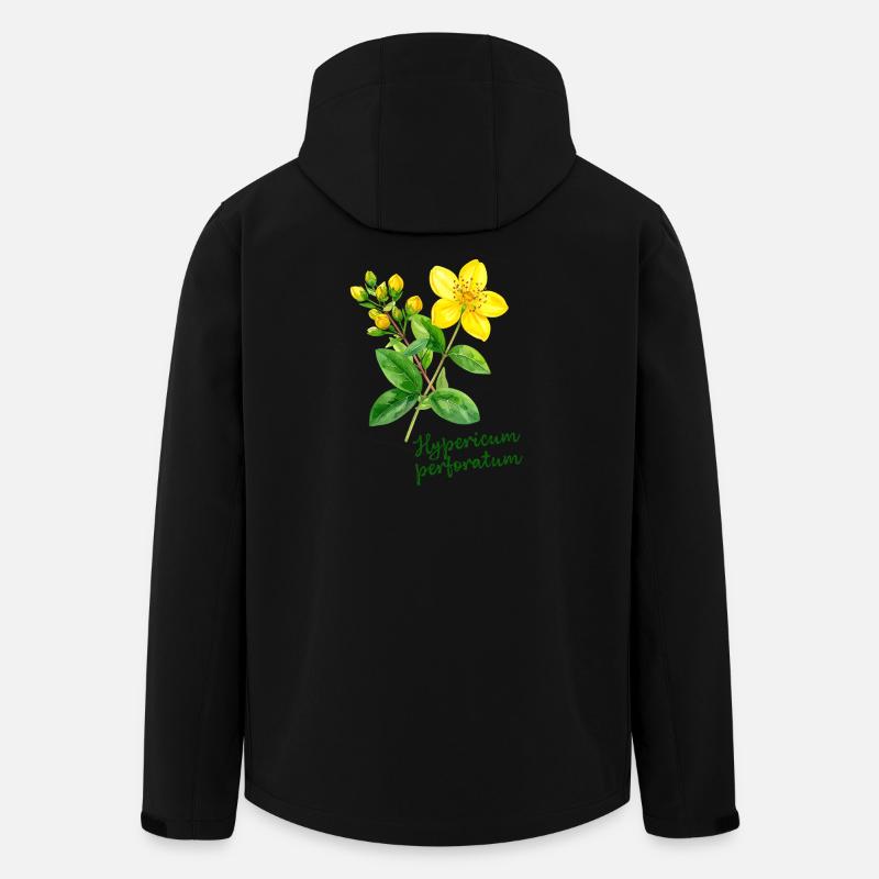 Hypericum perforatum - botanische Illustration - Recycelte Männer Softshell-Jacke von Stanley/Stella - Schwarz