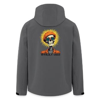 Skeleton with Sunset Patent Leather Hair - Men’s Recycled Softshell Jacket by Stanley/Stella - black - Back - AI Model Male 185 light (185cm)