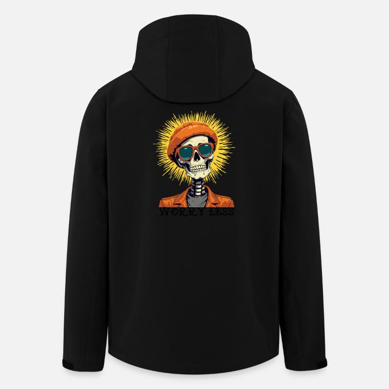 Skeleton with Sunset Patent Leather Hair - Men’s Recycled Softshell Jacket by Stanley/Stella - black