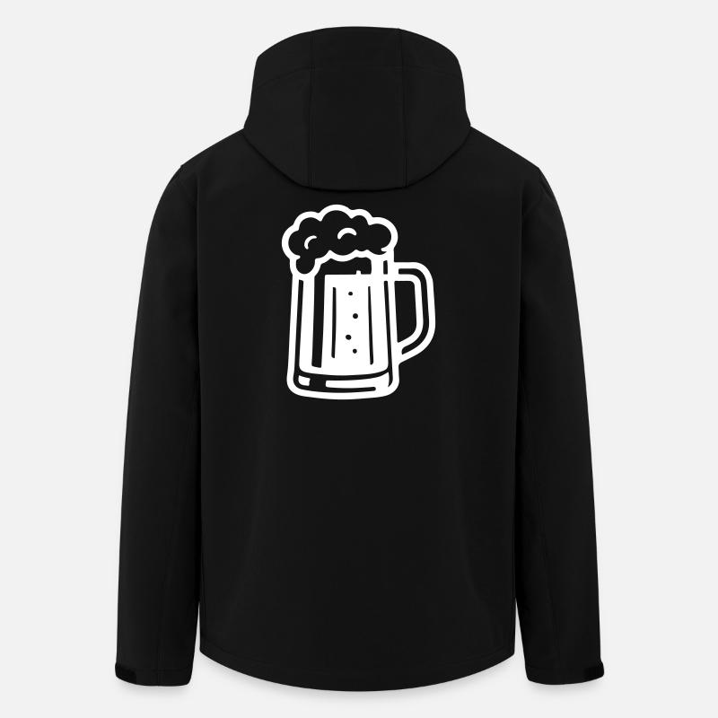 Icône en verre de bière - Veste softshell homme en polyester recyclé Stanley/Stella - noir