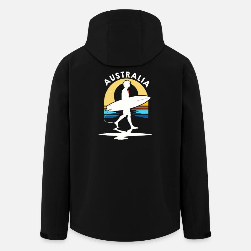 Surfer Australia at sunset - Men’s Recycled Softshell Jacket by Stanley/Stella - black