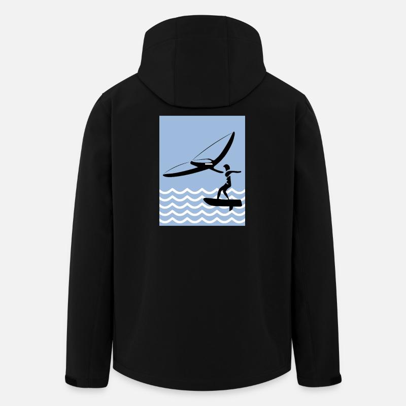 Wingfoil Silhouette am Meer - Recycelte Männer Softshell-Jacke von Stanley/Stella - Schwarz
