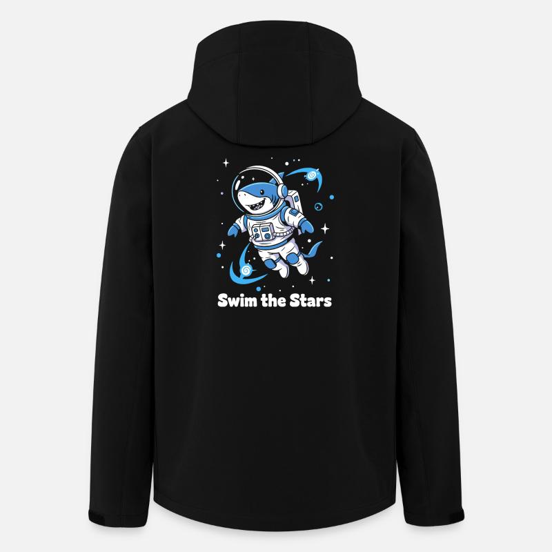 Weltraumhai Astronaut - Recycelte Männer Softshell-Jacke von Stanley/Stella - Schwarz