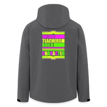 Weird Teachers Build Character Lustige Lehrer Logo - Recycelte Männer Softshell-Jacke von Stanley/Stella - Schwarz - Hinten - AI Model Male 185 light (185cm)