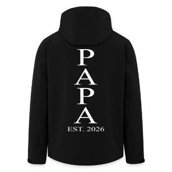 Papa 2026 - Recycelte Männer Softshell-Jacke von Stanley/Stella - Schwarz - Hinten - AI Model Male 185 light (185cm)