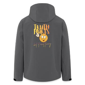 Truth_hurts-but_anit_funny - Recycelte Männer Softshell-Jacke von Stanley/Stella - Schwarz - Hinten - AI Model Male 185 light (185cm)