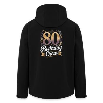 80th birthday crew - Men’s Recycled Softshell Jacket by Stanley/Stella - black - Back - AI Model Male 185 light (185cm)