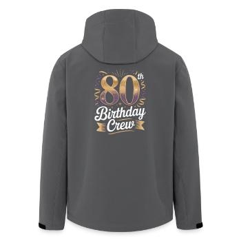 Crew zum 80. Geburtstag - Recycelte Männer Softshell-Jacke von Stanley/Stella - Anthrazit - Hinten - AI Model Male 185 light (185cm)