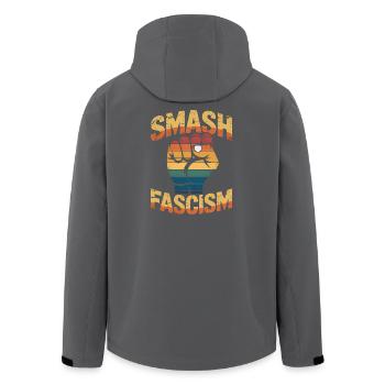 Smash Fascism - T-shirt antifasciste - Veste softshell homme en polyester recyclé Stanley/Stella - noir - Dos - AI Model Male 185 light (185cm)