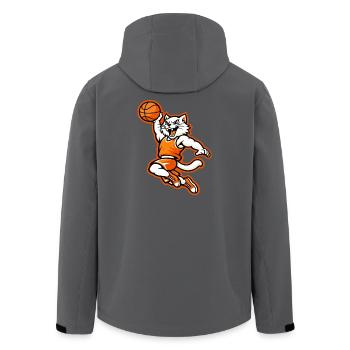Angry Basketball Cat Slam Dunk Mascot - Men’s Recycled Softshell Jacket by Stanley/Stella - black - Back - AI Model Male 185 light (185cm)