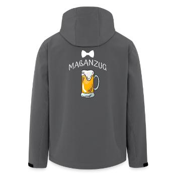 Maßanzug Bier Kostüm – Lustiges Fasching T-Shirt - Recycelte Männer Softshell-Jacke von Stanley/Stella - Schwarz - Hinten - AI Model Male 185 light (185cm)