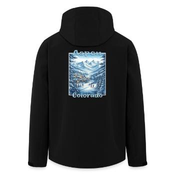 Aspen Colorado Wintersport Ski Snowboard Winterurl - Recycelte Männer Softshell-Jacke von Stanley/Stella - Schwarz - Hinten - AI Model Male 185 light (185cm)