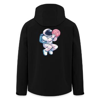 Astro Hoops: Lunar Dunk - Recycelte Männer Softshell-Jacke von Stanley/Stella - Schwarz - Hinten - AI Model Male 185 light (185cm)