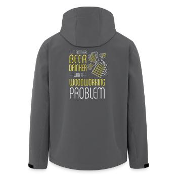 Buveur de bière avec un problème de menuiserie - Veste softshell homme en polyester recyclé Stanley/Stella - charbon - Dos - AI Model Male 185 light (185cm)