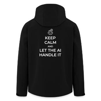 Lass die KI das regeln – Sarkastischer Tech-Witz – Weiß – - Recycelte Männer Softshell-Jacke von Stanley/Stella - Schwarz - Hinten - AI Model Male 185 light (185cm)