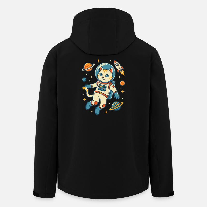 Astronautkat i rummet - Stanley/Stella Mænd Genanvendt Softshell-jakke Discoverer - sort