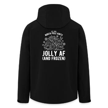 North Pole Knits – Jolly AF - Men’s Recycled Softshell Jacket by Stanley/Stella - black - Back - AI Model Male 185 light (185cm)