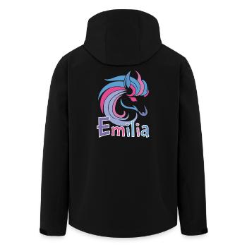 Emilia Pastel Horse Magic - Men’s Recycled Softshell Jacket by Stanley/Stella - black - Back - AI Model Male 185 light (185cm)