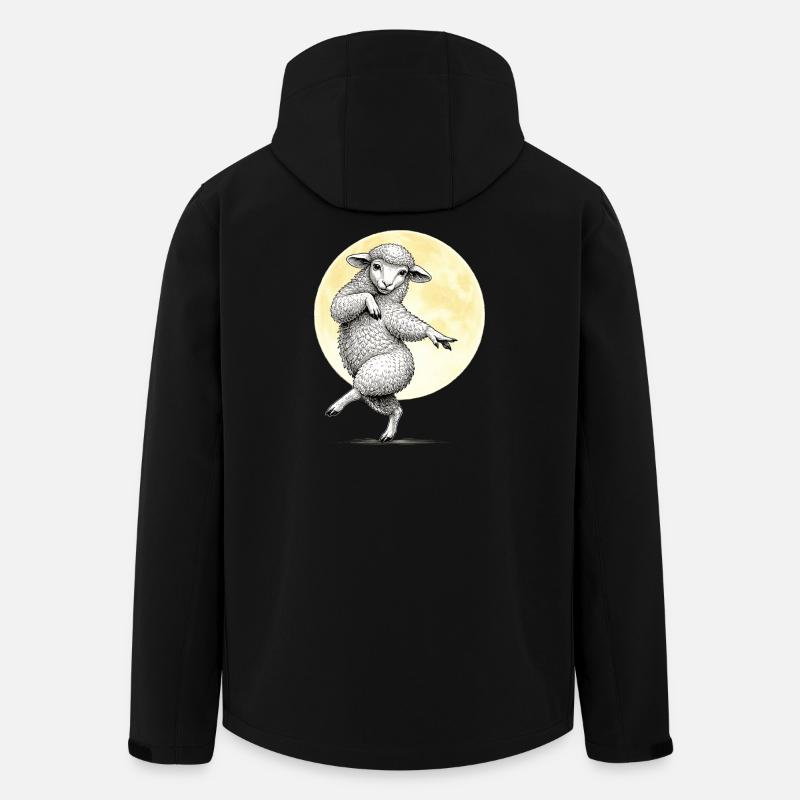 Moon Dancing Sheep Illustration - Men’s Recycled Softshell Jacket by Stanley/Stella - black