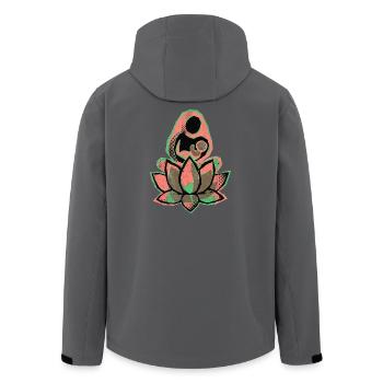 Mother Child Yoga - Men’s Recycled Softshell Jacket by Stanley/Stella - black - Back - AI Model Male 185 light (185cm)