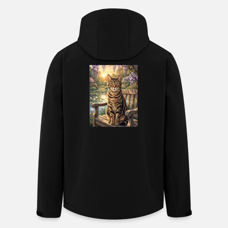 Tigerkette im ruhigen Blaubaumgarten - Recycelte Männer Softshell-Jacke von Stanley/Stella - Schwarz