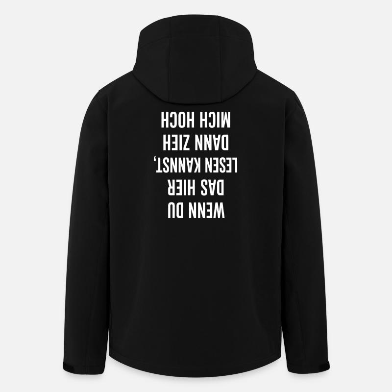 White Capital Letter Statement - Men’s Recycled Softshell Jacket by Stanley/Stella - black