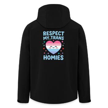 Mois de la fierté LGBTQ - Respect My Trans Homies - Veste softshell homme en polyester recyclé Stanley/Stella - noir - Dos - AI Model Male 185 light (185cm)