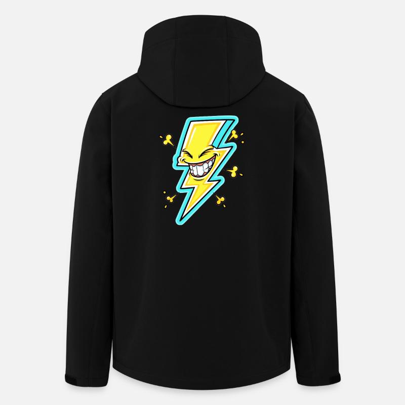 Lachender Blitz Cartoon - Recycelte Männer Softshell-Jacke von Stanley/Stella - Schwarz