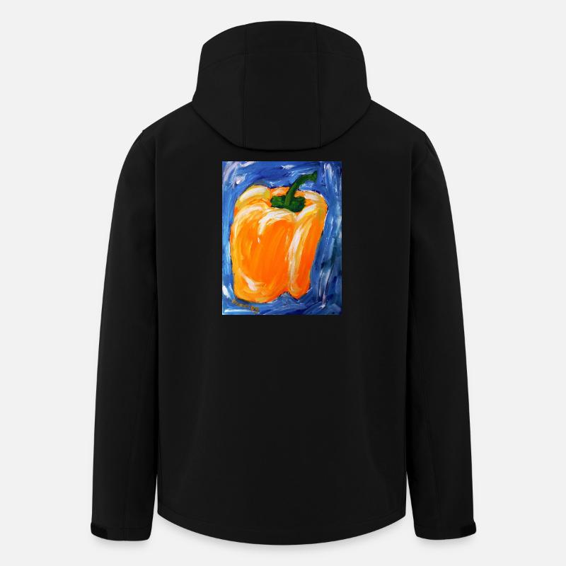 Oranger Paprika im Expressionismus - Recycelte Männer Softshell-Jacke von Stanley/Stella - Schwarz