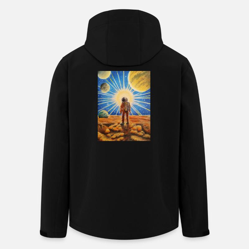 Astronaute sur Mars - Veste softshell homme en polyester recyclé Stanley/Stella - noir