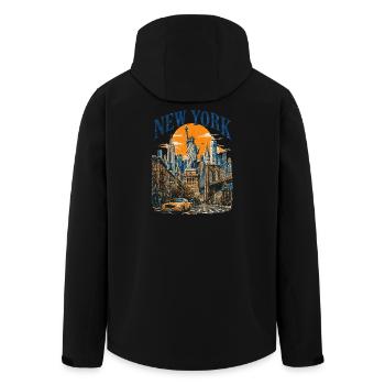 Vintage USA New York City Skyline NEW-YORK - Recycelte Männer Softshell-Jacke von Stanley/Stella - Schwarz - Hinten - AI Model Male 185 light (185cm)