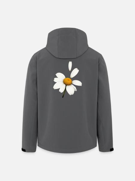 Margerite mit fliegenden Blütenblättern Design - Recycelte Männer Softshell-Jacke von Stanley/Stella - Schwarz