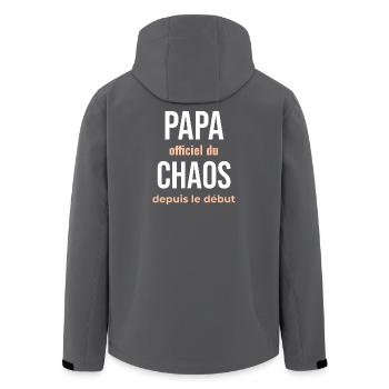 Papa Officiel du Chaos - Veste softshell homme en polyester recyclé Stanley/Stella - noir - Dos - AI Model Male 185 light (185cm)