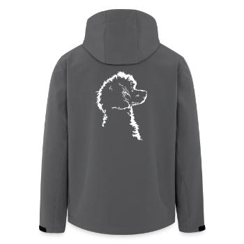 Pudel Hunde Hund Silhouette Zwergpudel Wilsigns - Recycelte Männer Softshell-Jacke von Stanley/Stella - Schwarz - Hinten - AI Model Male 185 light (185cm)